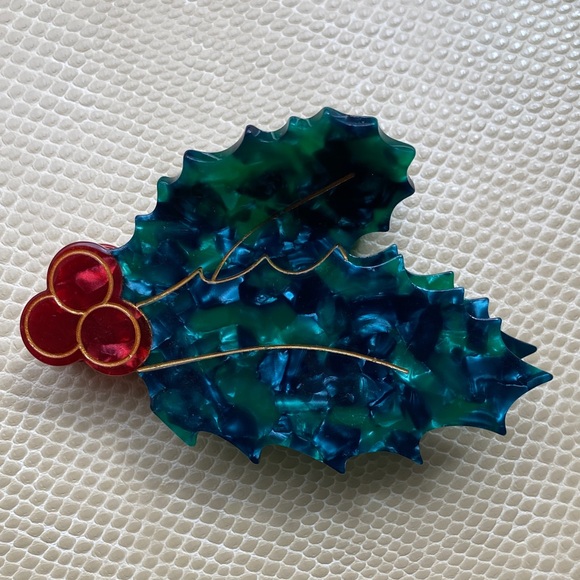 Holiday Holly Berry Hair Clip - Picture 7 of 7